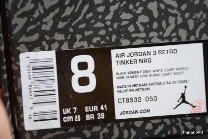 Hyperoad 3 BLACK PURPLE JORDAN RETRO - COURT 1112